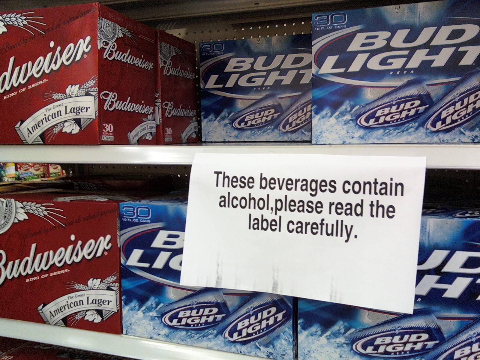 These beverages contain alcohol, please read the label carefully