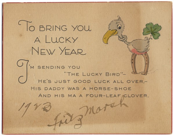 To bring you a lucky new year - a vintage card from 1923