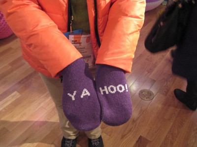 knitted mittens giveaway by Yahoo at Sundance 2012